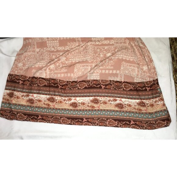 Sugarfox L Maxi Boho Sundress Women's Square Neck Flowy Rayon Bust 40" - Picture 6 of 8